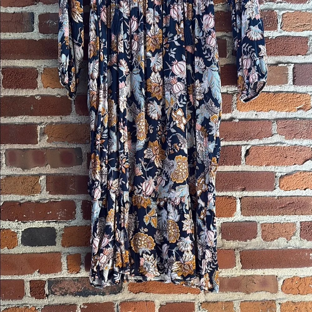 Knox Rose Blue Bishop Sleeve V-Neck Sundress - Picture 5 of 8